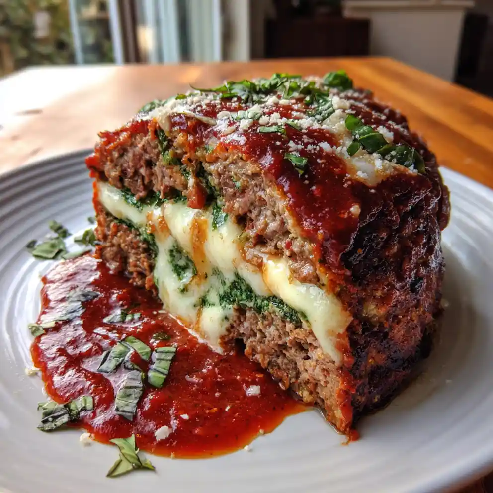 Cheesy Stuffed Italian Meatloaf With Basil Pesto Swirl 6 Cheesy Stuffed Italian Meatloaf with Basil Pesto Swirl