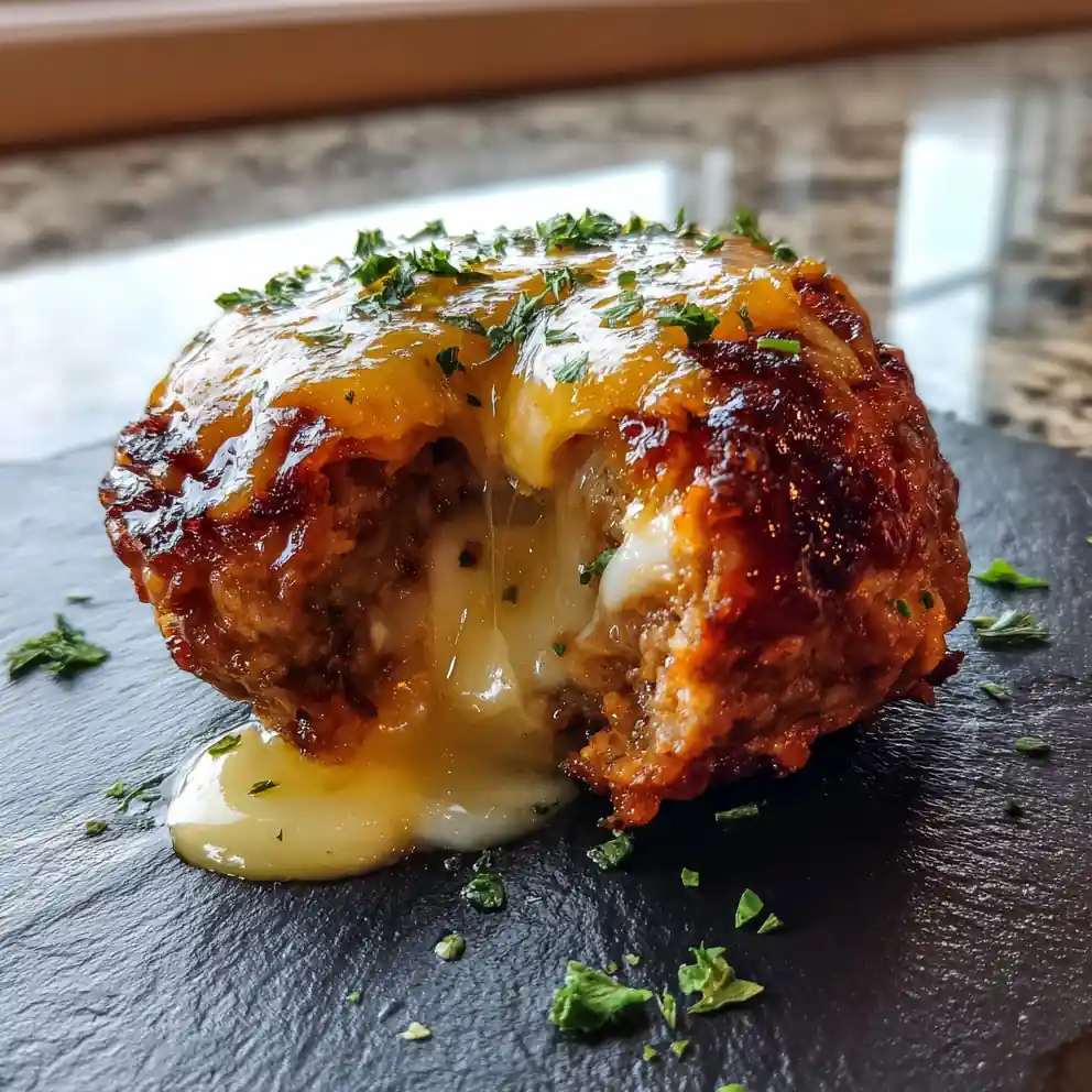 Cheesy Stuffed Meatloaf Bites With Spicy Cream Cheese Center 6 Cheesy Stuffed Meatloaf Bites with Spicy Cream Cheese Center