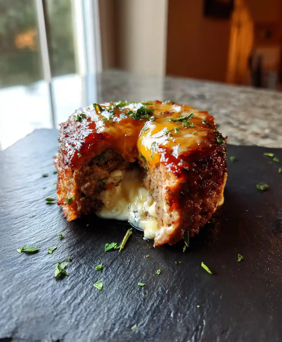 Cheesy Stuffed Meatloaf Bites With Spicy Cream Cheese Center 7 Cheesy Stuffed Meatloaf Bites with Spicy Cream Cheese Center