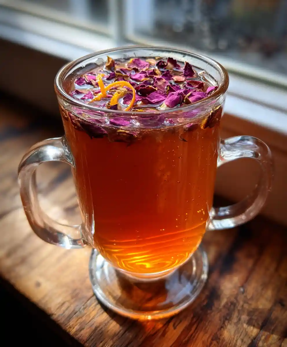 Cherry Earl Grey Tea with Rose Infused Honey Swirl