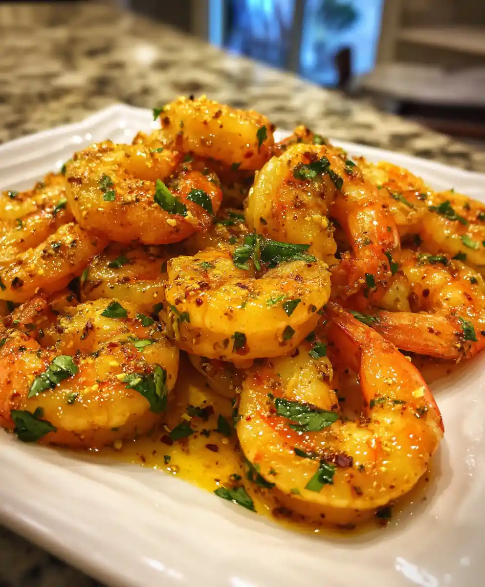 Citrus Chili Pickled Shrimp with Golden Turmeric Drizzle