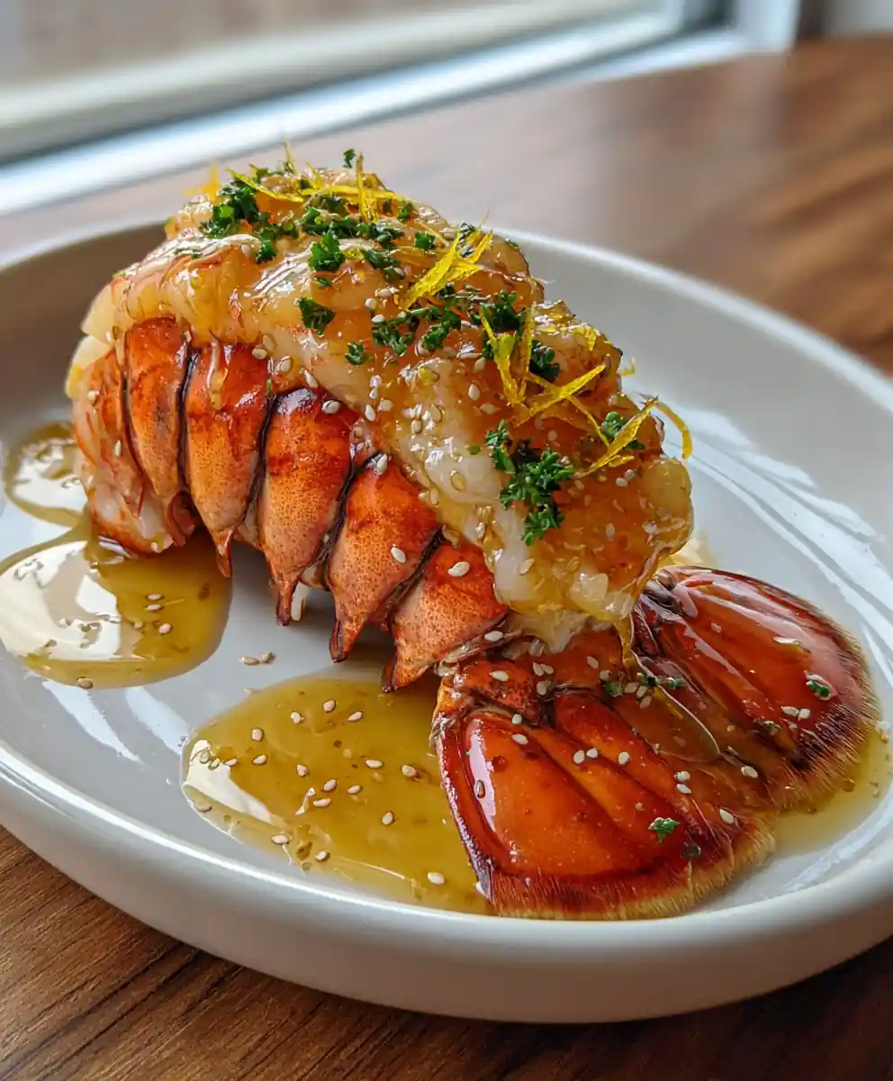 Citrus Yuzu Butter Lobster Tails with Creamy Garlic Sauce