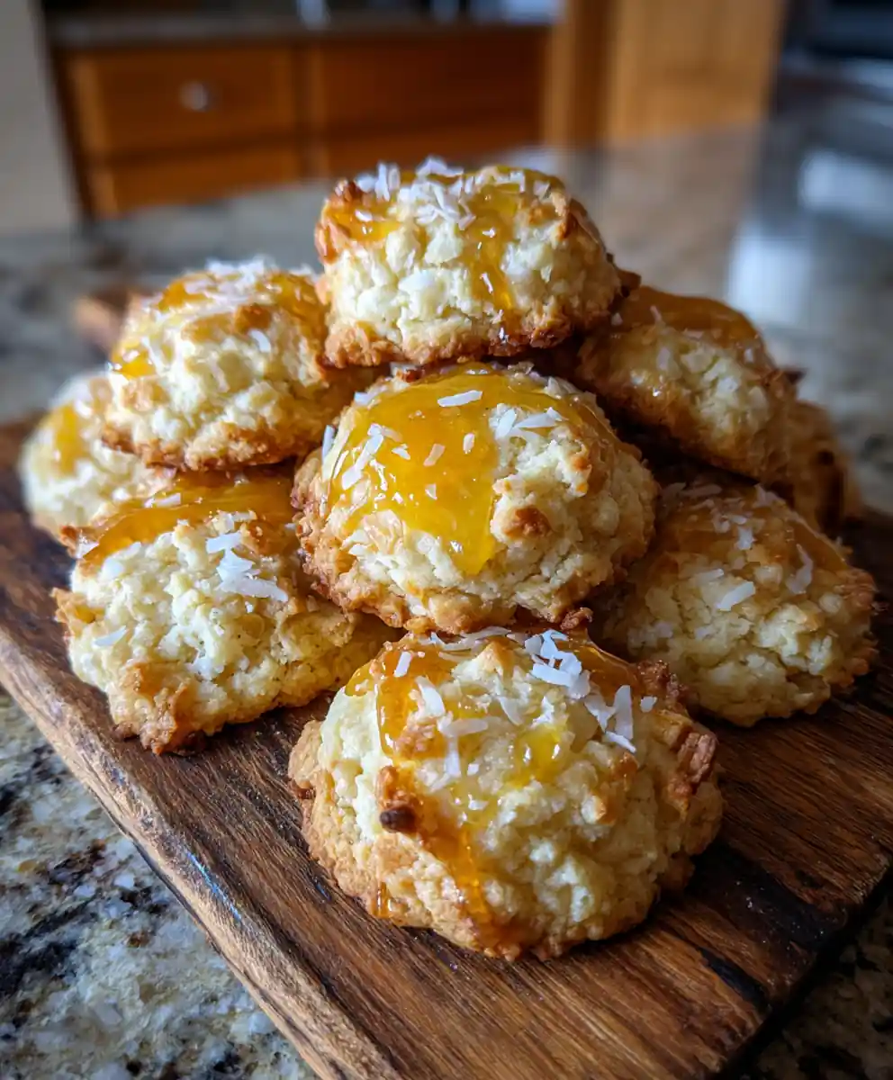 Coconut Lemon Curd Cookies with Toasted Coconut Caramel Swirl