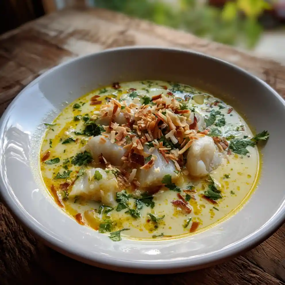 Coconut Lime Fish Soup With Turmeric Coconut Cream Swirl 6 Coconut Lime Fish Soup with Turmeric Coconut Cream Swirl