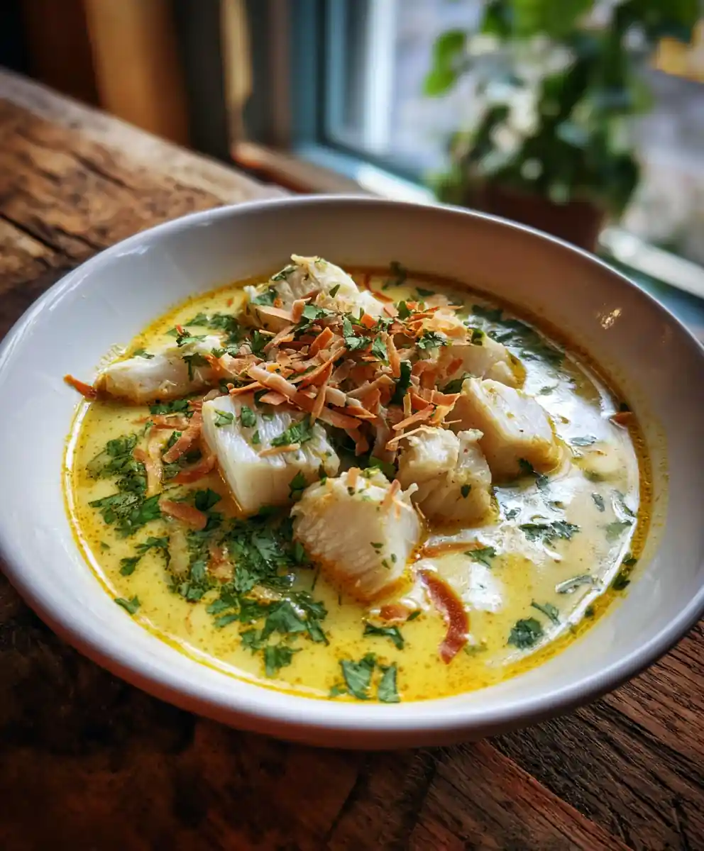 Coconut Lime Fish Soup With Turmeric Coconut Cream Swirl 7 Coconut Lime Fish Soup with Turmeric Coconut Cream Swirl