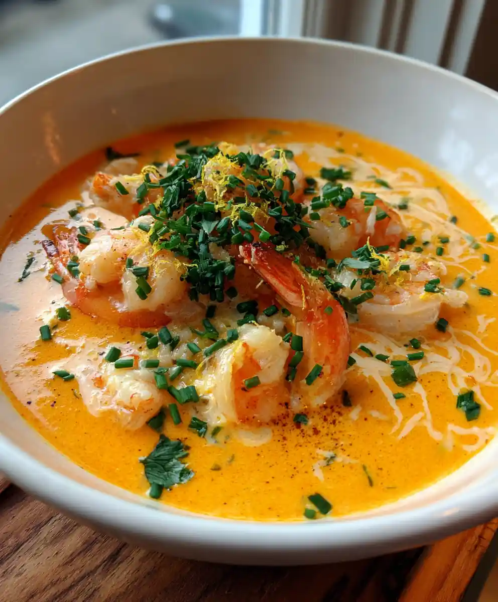 Crab & Shrimp Bisque With Saffron Cream Swirl 7 Crab & Shrimp Bisque with Saffron Cream Swirl