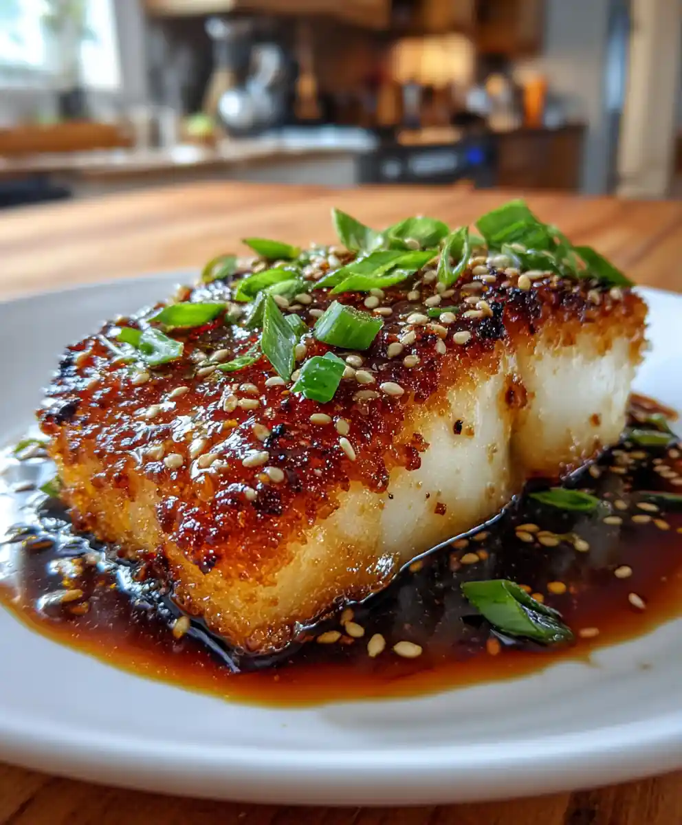 Crispy Air Fryer Cod with Miso Sesame Glaze