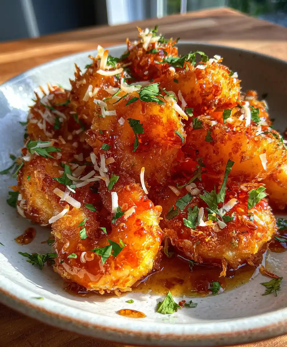 Crispy Fried Shrimp With Spicy Coconut Lime Honey Glaze 7 Crispy Fried Shrimp with Spicy Coconut Lime Honey Glaze
