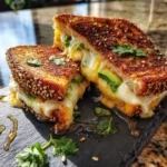 Crispy Sesame Crusted Creamy Avocado Grilled Cheese With Lime Jalapeno Drizzle 1767831914.8389127
