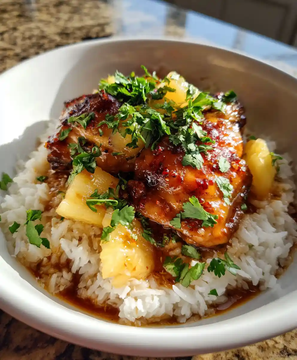 Crockpot Sweet Hawaiian Chicken with Coconut Lime Glaze