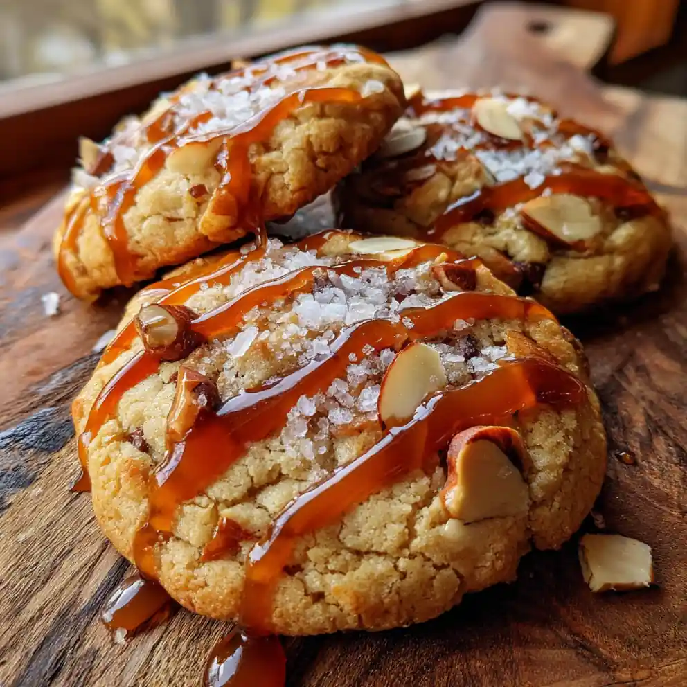 Crumbl Style Soft Cookie With Salted Caramel Drizzle 6 Crumbl Style Soft Cookie with Salted Caramel Drizzle