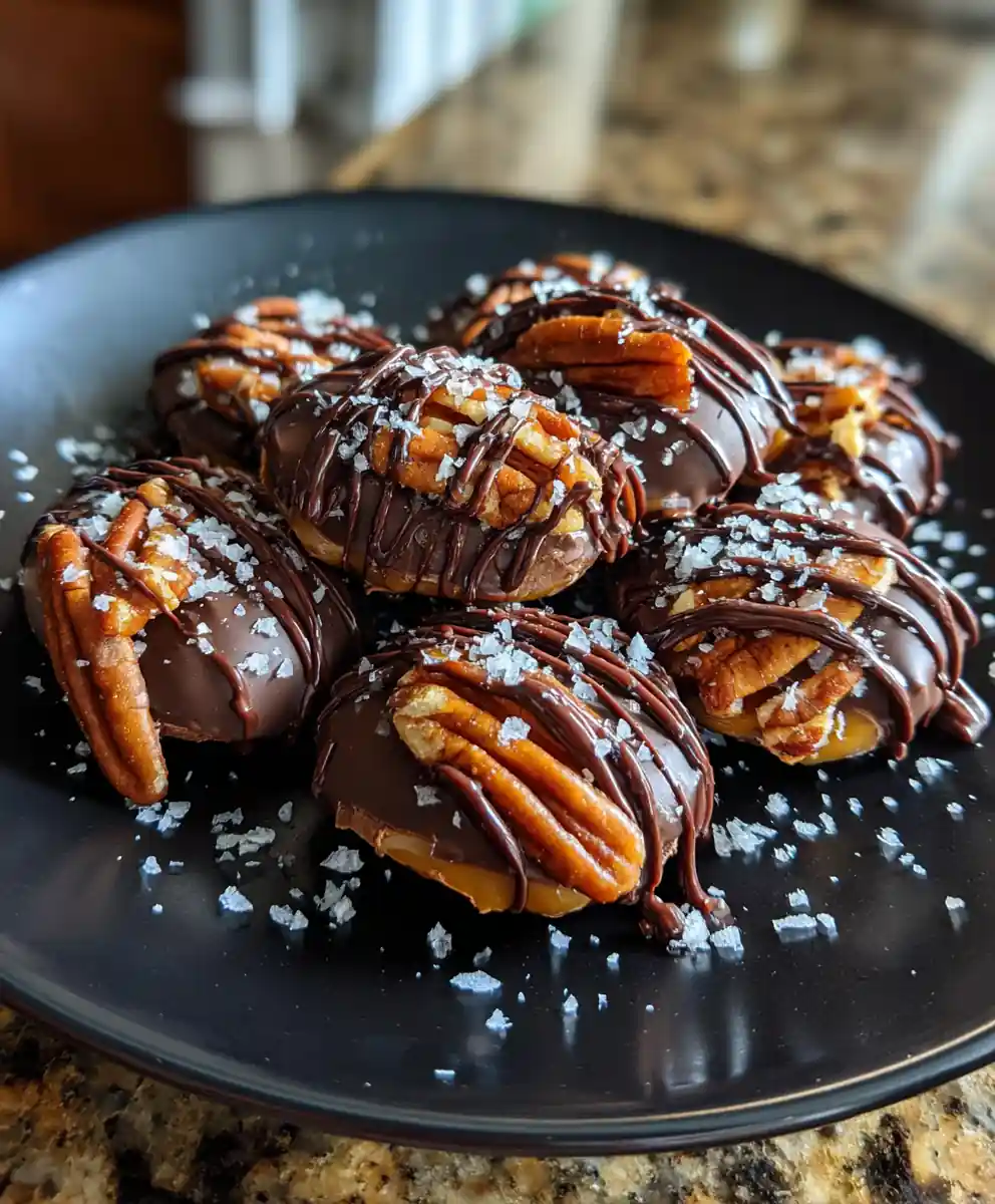 Espresso Caramel Chocolate Pecan Turtle Clusters