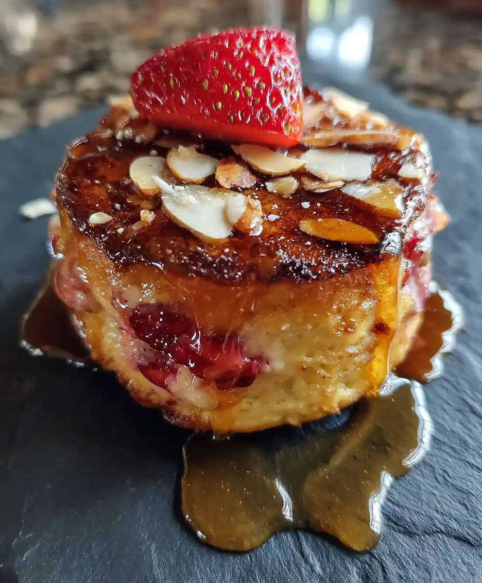 Ginger Honey Glazed Fried Strawberry Cheesecake Sandwiches