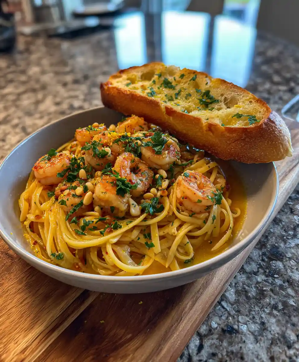 Golden Saffron Shrimp Scampi Bowls With Crispy Garlic Bread 7 Golden Saffron Shrimp Scampi Bowls with Crispy Garlic Bread