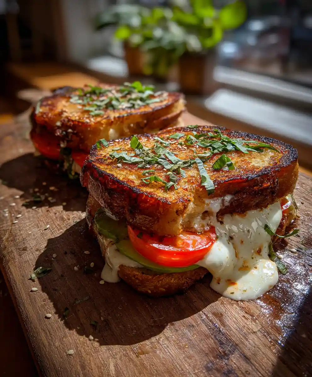 Grilled Cheese with Avocado, Tomato & Lime Infused Cream Cheese