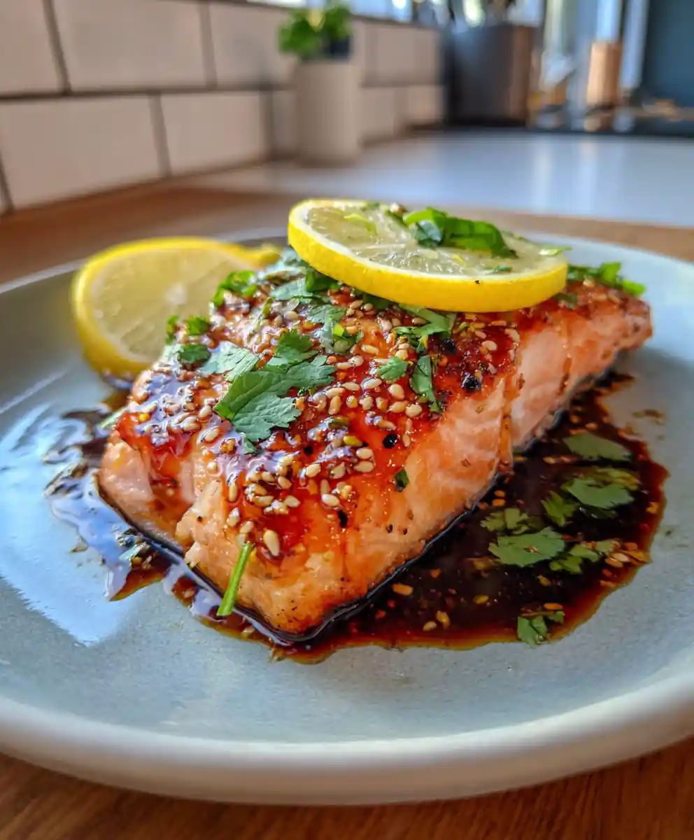 Honey Glazed Salmon with Toasted Pistachio Sesame Crust