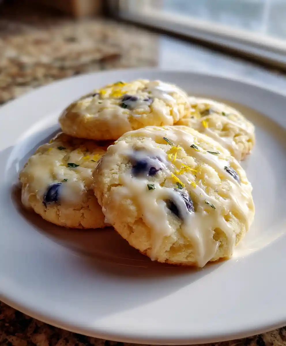 Lemon Blueberry Cheesecake Swirl Cookies
