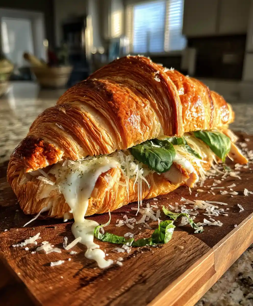 Lemon Garlic Basil Chicken Caesar Croissant Sandwich