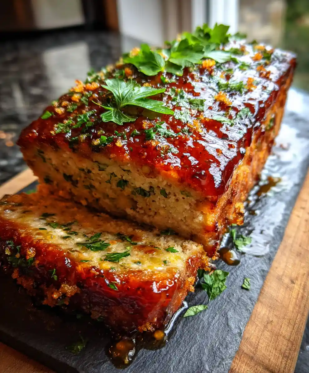 Lemon Herb Glazed Garlic Parmesan Chicken Meatloaves