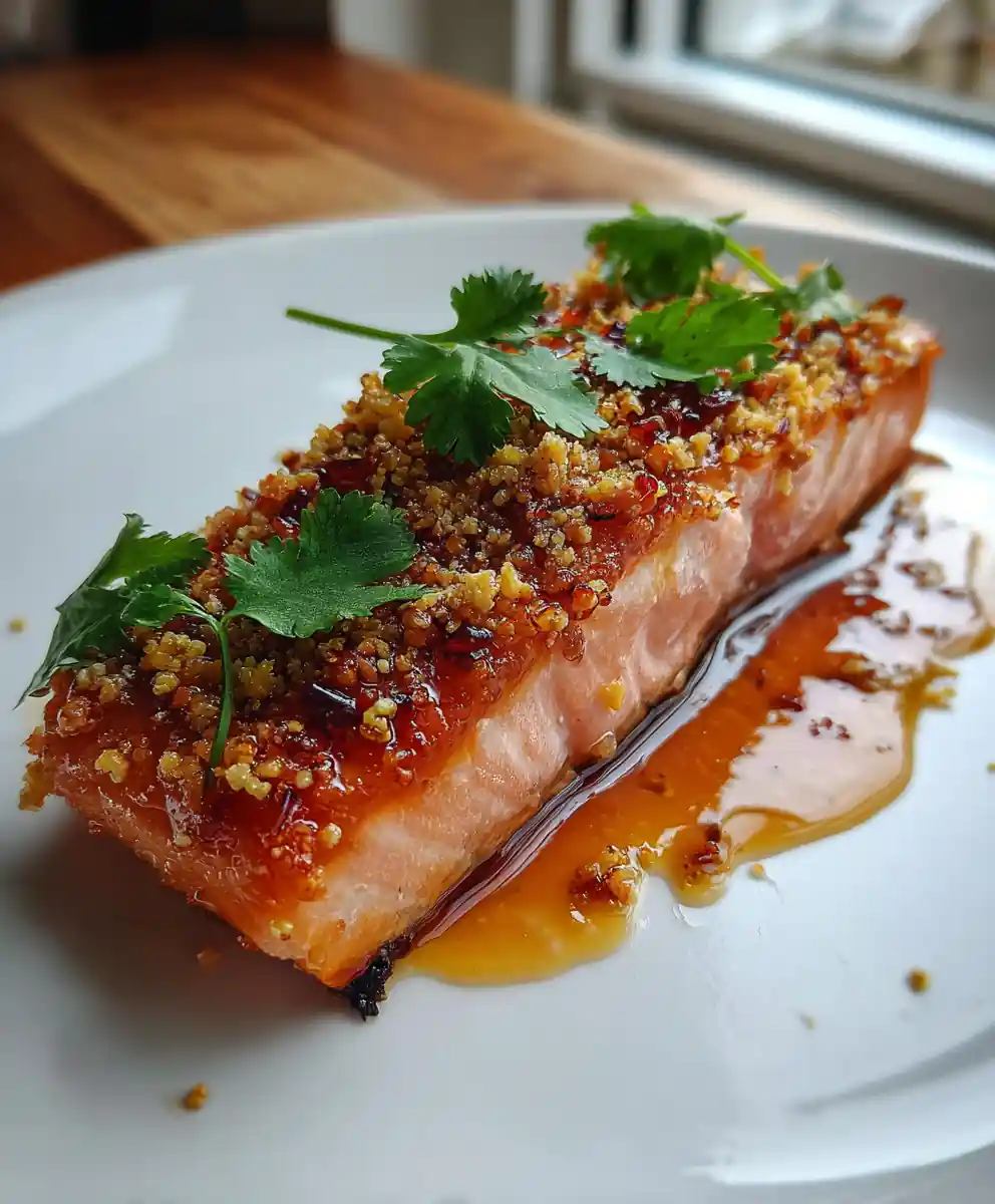 Maple Glazed Salmon with Pistachio Crunch