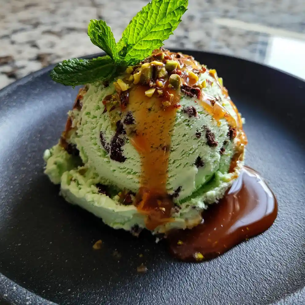 Mint Chocolate Chip Ice Cream With Salted Caramel Swirl 6 Mint Chocolate Chip Ice Cream with Salted Caramel Swirl