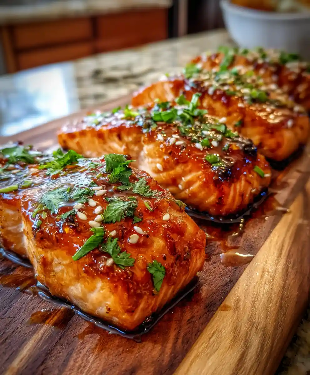 Miso Maple Glazed Garlic Butter Baked Salmon