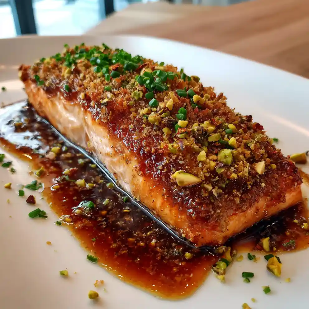 Miso Maple Glazed Salmon With Pistachio Parmesan Crust 6 Miso Maple Glazed Salmon with Pistachio Parmesan Crust