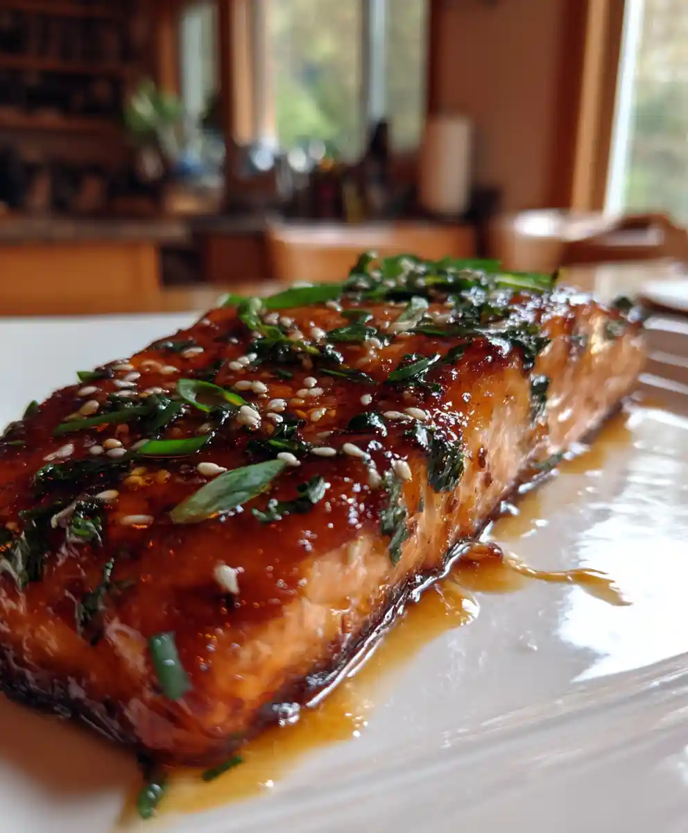 Miso Orange Glazed Salmon with Sesame Crust