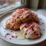 Molten Strawberry Cheesecake Cookies With White Chocolate Drizzle 1767817718.3589427