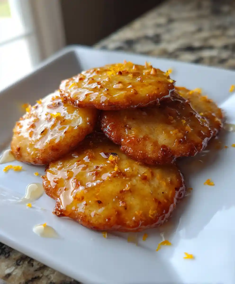 Orange Cookies with Cardamom Honey Drizzle