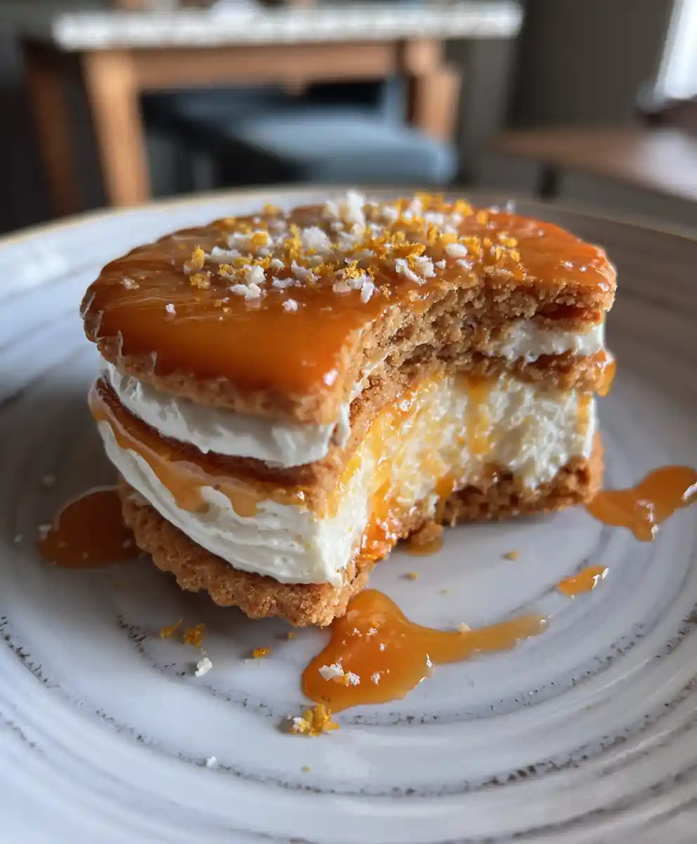 Orange Glazed Cardamom Shortbread Cookies with Cream Cheese Filling