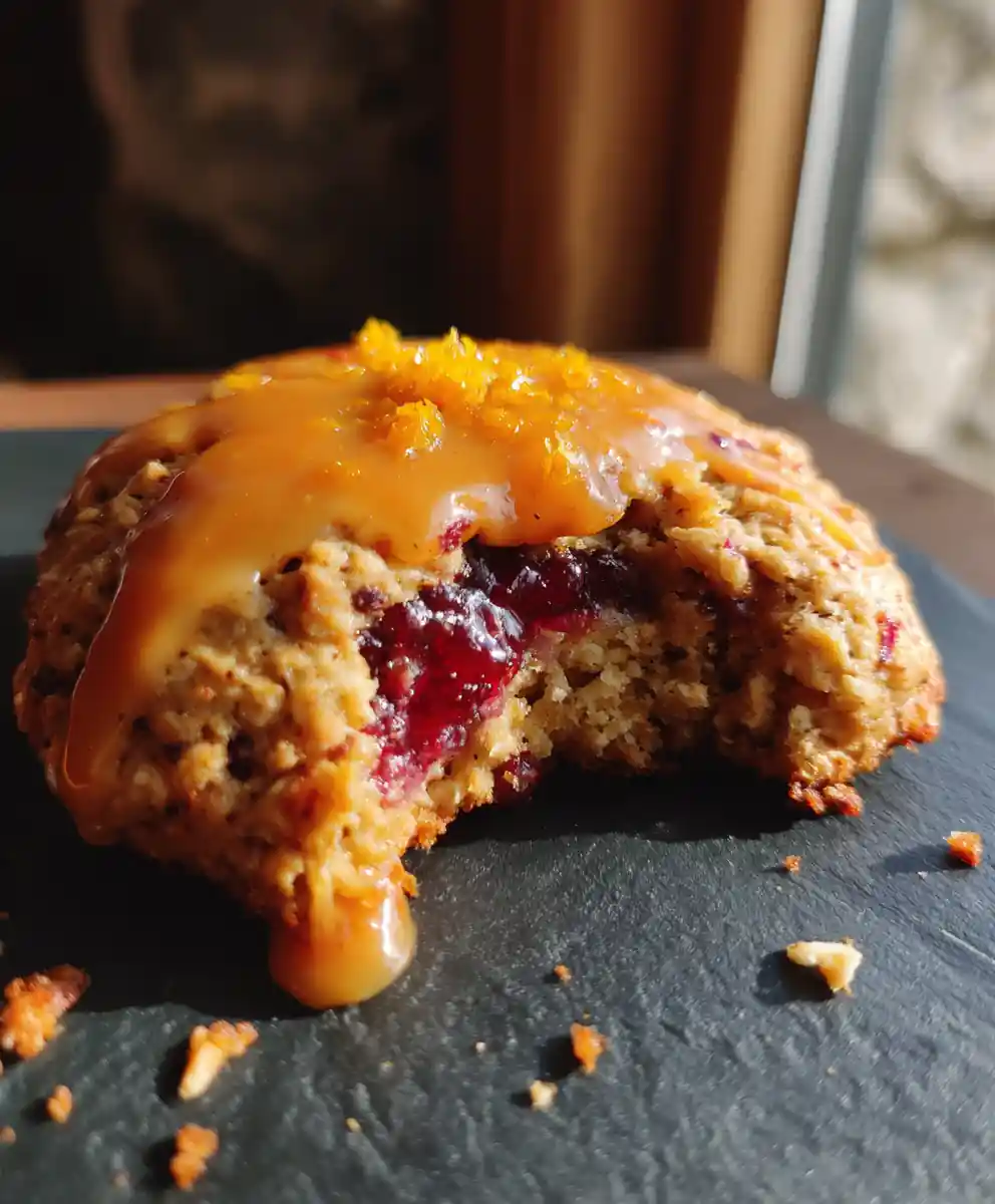 Orange Zest Cranberry Oatmeal Cookies with Tangy Glaze