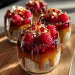 Pomegranate Raspberry Chia Dessert With Coconut Caramel Swirl 1767833284.7967403