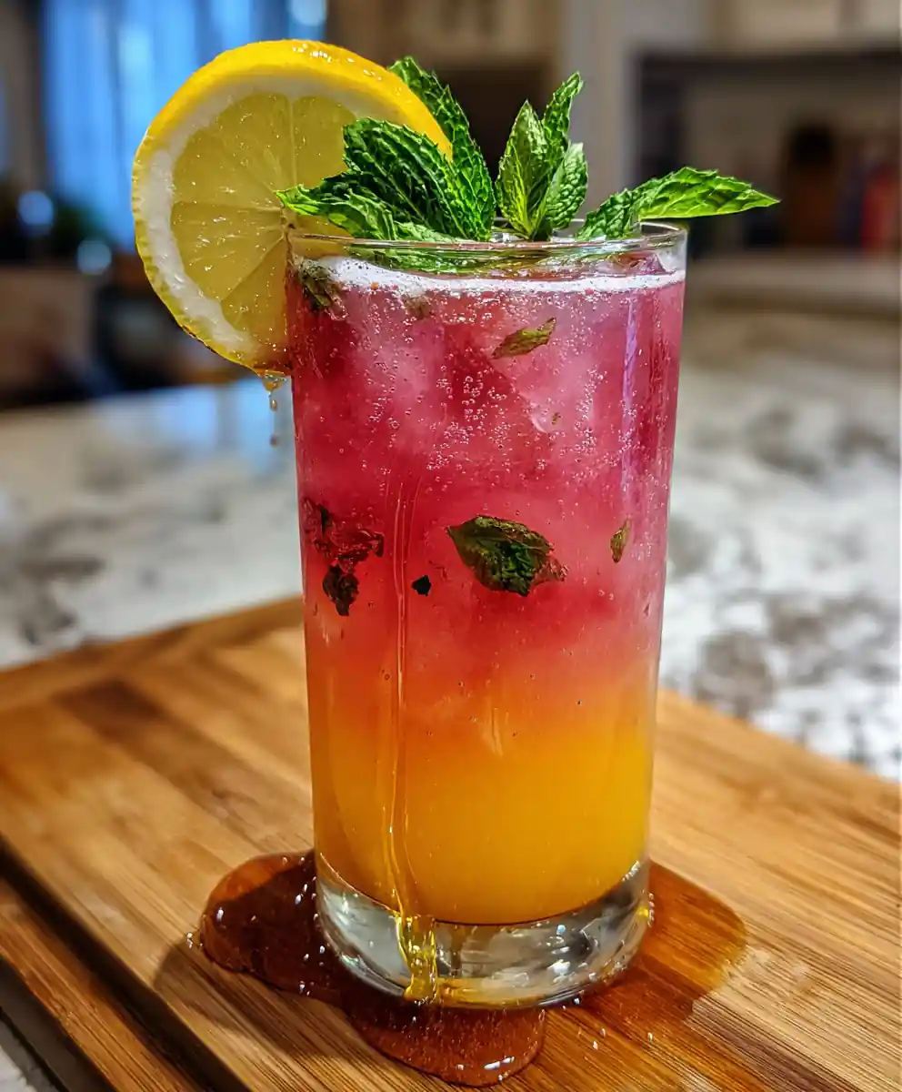 Raspberry Peach Lemonade With Lavender Honey Swirl 7 Raspberry Peach Lemonade with Lavender Honey Swirl