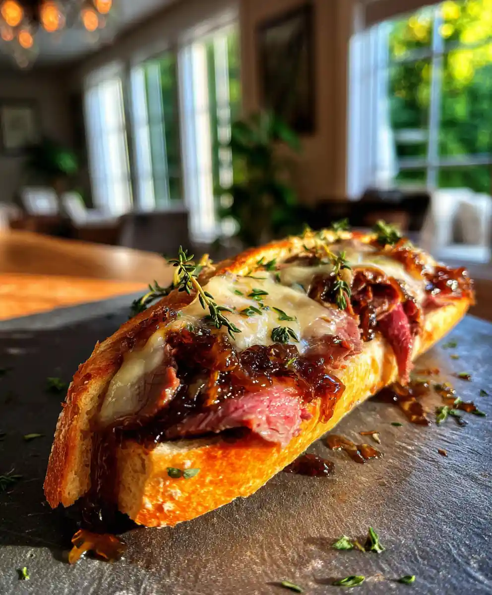 Roasted French Dip Sandwich With Caramelized Onion Jam 7 Roasted French Dip Sandwich with Caramelized Onion Jam