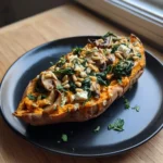 Roasted Garlic Paprika Swirled Stuffed Sweet Potatoes With Spinach Mushroom Feta 1767845494.6237268