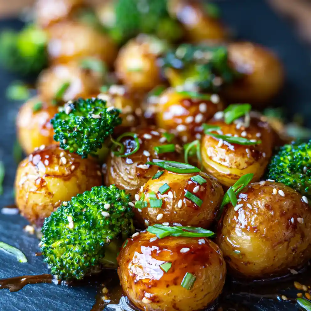 Roasted Potatoes & Broccoli With Sweet Miso Maple Glaze 6 Roasted Potatoes & Broccoli with Sweet Miso Maple Glaze