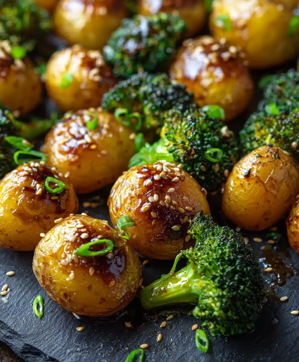 Roasted Potatoes & Broccoli With Sweet Miso Maple Glaze 7 Roasted Potatoes & Broccoli with Sweet Miso Maple Glaze