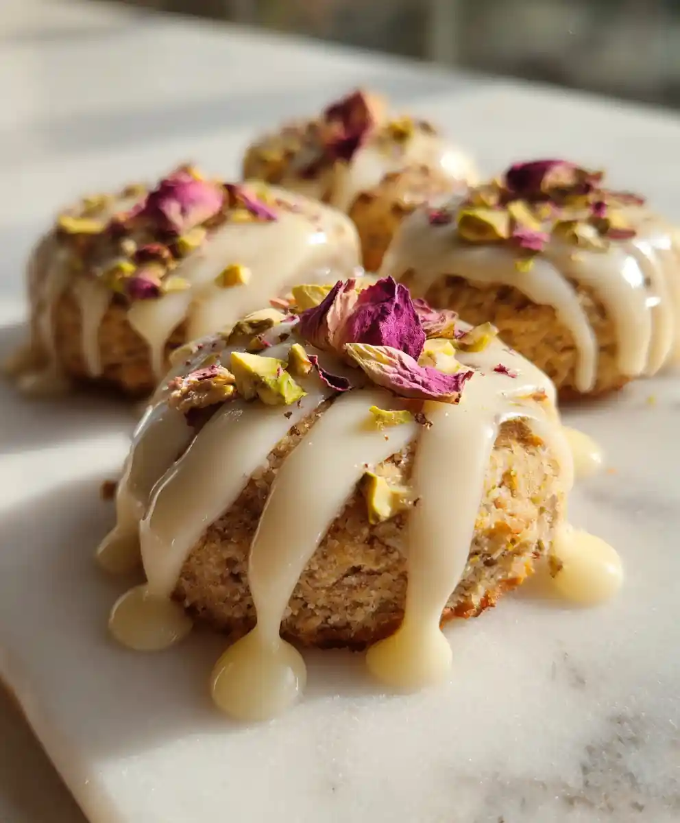 Rose Infused Pistachio Wedding Cookies With White Chocolate Drizzle 7 Rose Infused Pistachio Wedding Cookies with White Chocolate Drizzle