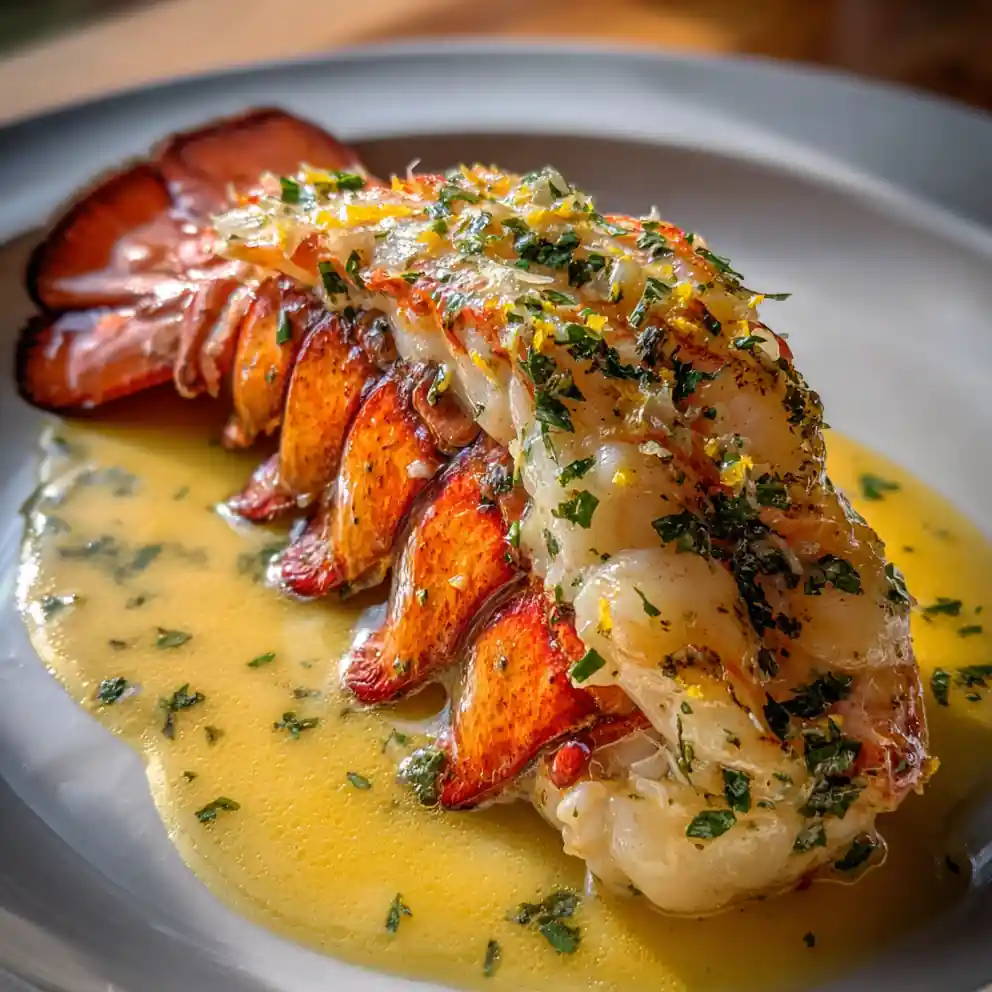 Saffron Infused Creamy Garlic Butter Lobster Tails 6 Saffron Infused Creamy Garlic Butter Lobster Tails