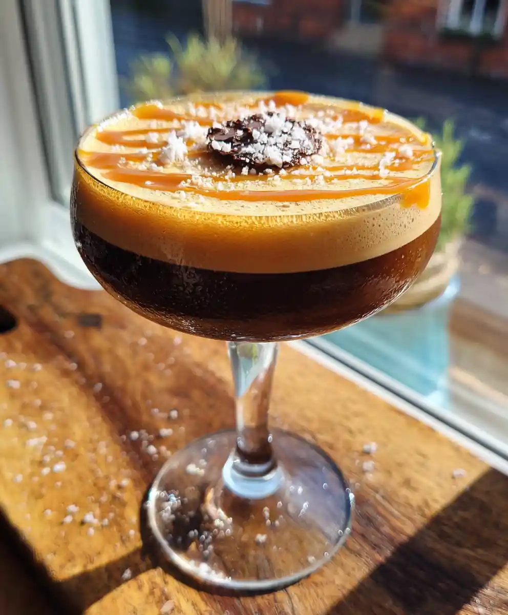 Salted Caramel Espresso Martini Mocktail With Caramel Foam 7 Salted Caramel Espresso Martini Mocktail with Caramel Foam