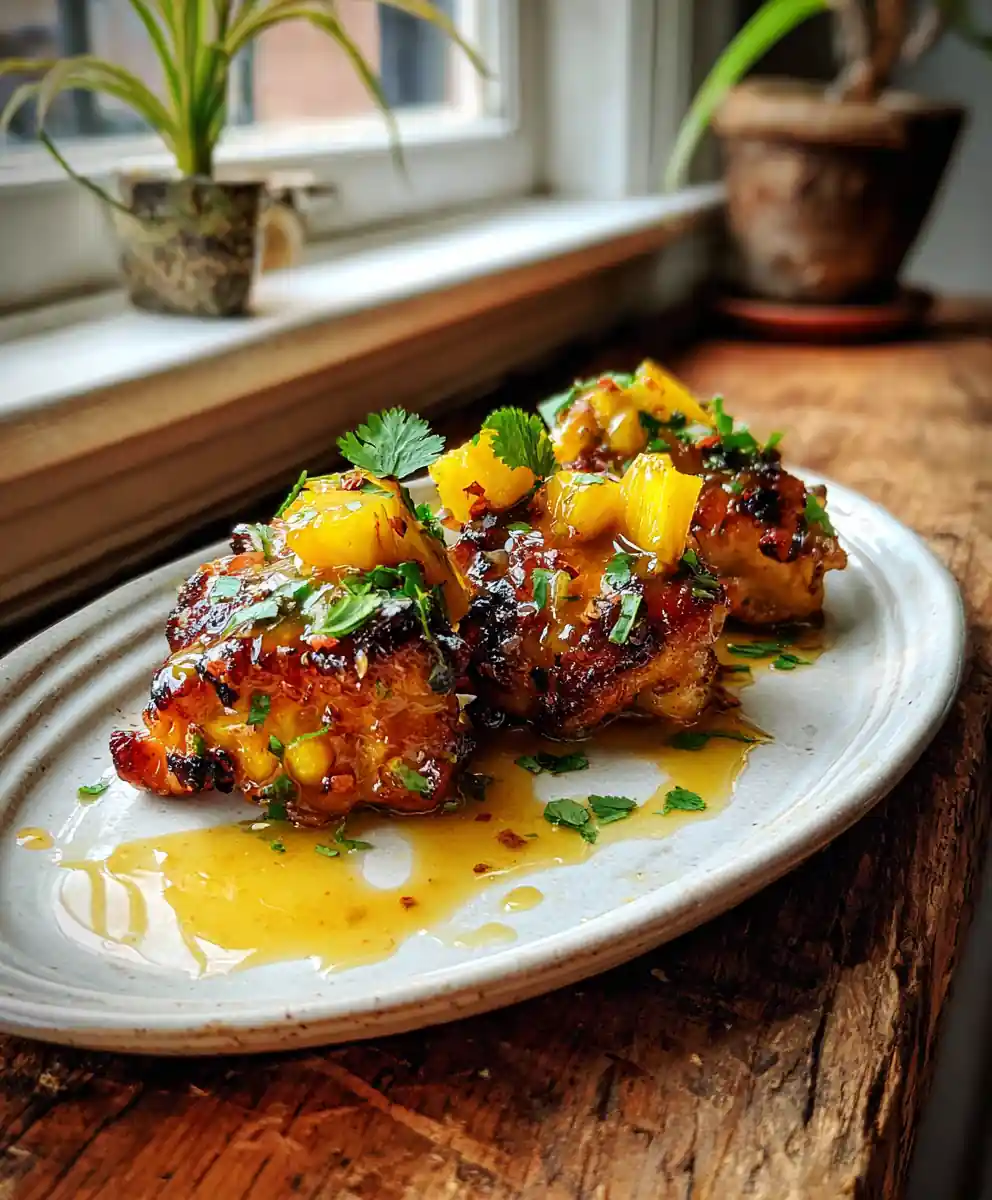 Sheet Pan Hawaiian Chicken with Mango Coconut Glaze
