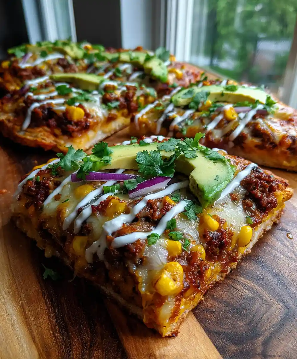 Sheet Pan Taco Pizza With Chipotle Crema Swirl 7 Sheet Pan Taco Pizza with Chipotle Crema Swirl