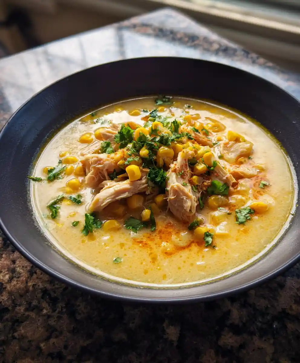 Slow Cooker Creamy Chicken Corn Soup With Smoky Chipotle Coconut Swirl 7 Slow Cooker Creamy Chicken Corn Soup with Smoky Chipotle Coconut Swirl