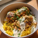 Slow Cooker Lemon Herb Chicken With Turmeric Scented Rice And Yogurt Drizzle 1767795254.949158