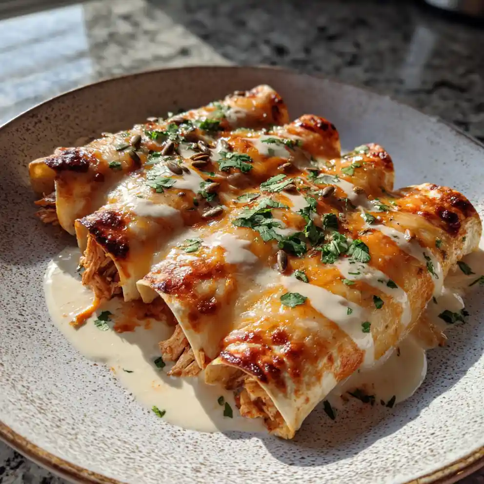 Smoky Chipotle Chicken Enchiladas With Creamy White Sauce 6 Smoky Chipotle Chicken Enchiladas with Creamy White Sauce