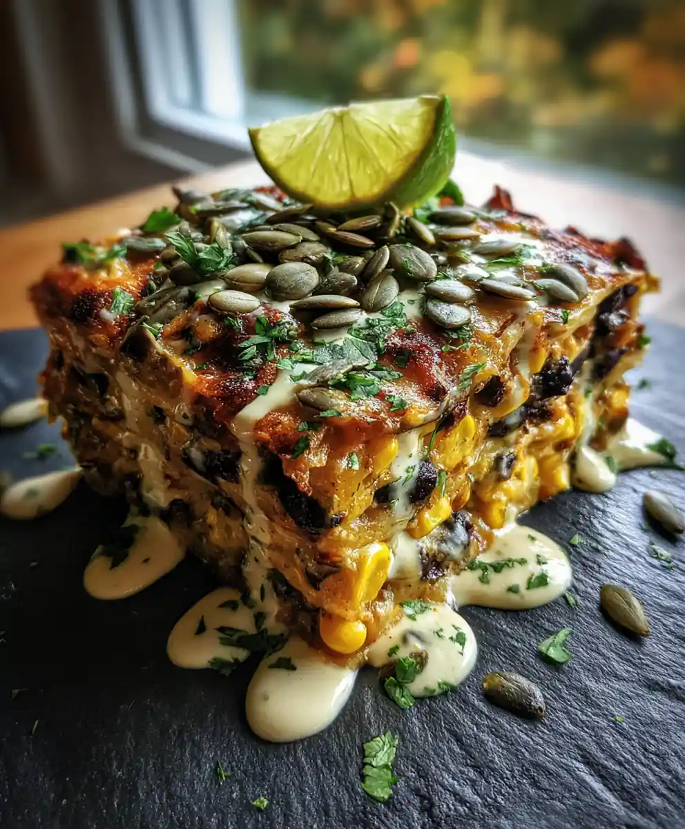 Smoky Chipotle Cream Vegetarian Enchilada Casserole 7 Smoky Chipotle Cream Vegetarian Enchilada Casserole