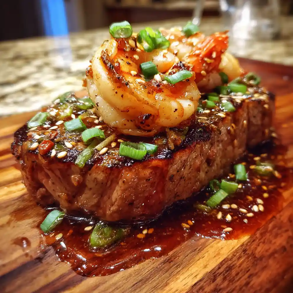 Steak And Shrimp Garlic Herb Foil Packets With Miso Ginger Glaze 6 Steak and Shrimp Garlic Herb Foil Packets with Miso Ginger Glaze