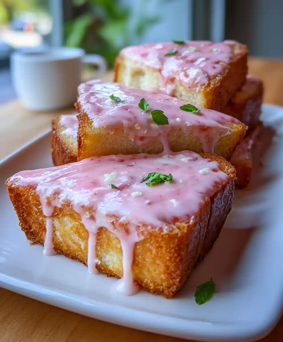 Strawberry Cream Sandwiches with Pink Yuzu Glaze