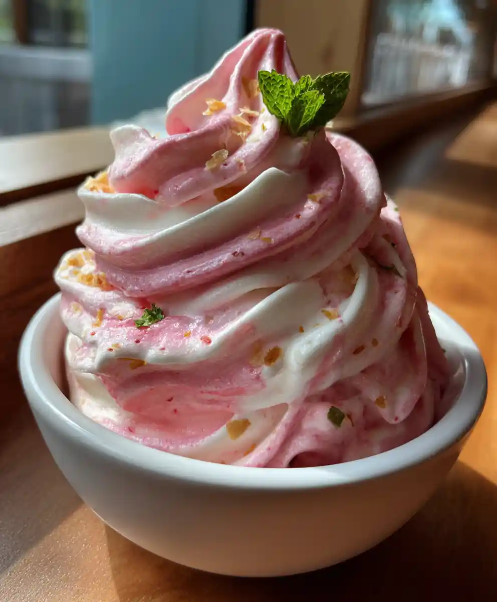 Strawberry Dole Whip With Coconut Lime Swirl 7 Strawberry Dole Whip with Coconut Lime Swirl